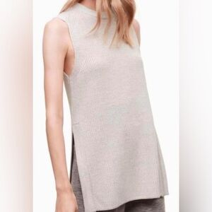 Aritzia Wilfred Palmier Tunic Wool Knit Top Nude